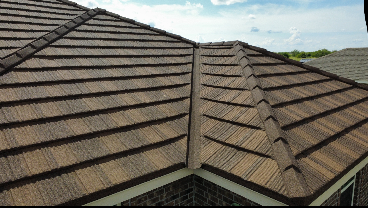 Specialty roof installation with stone‑coated tiles